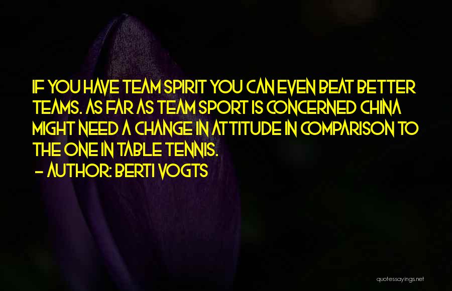 Berti Vogts Quotes: If You Have Team Spirit You Can Even Beat Better Teams. As Far As Team Sport Is Concerned China Might