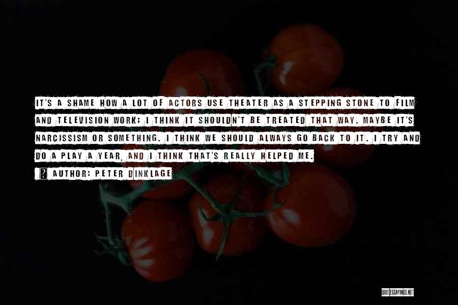 Peter Dinklage Quotes: It's A Shame How A Lot Of Actors Use Theater As A Stepping Stone To Film And Television Work; I