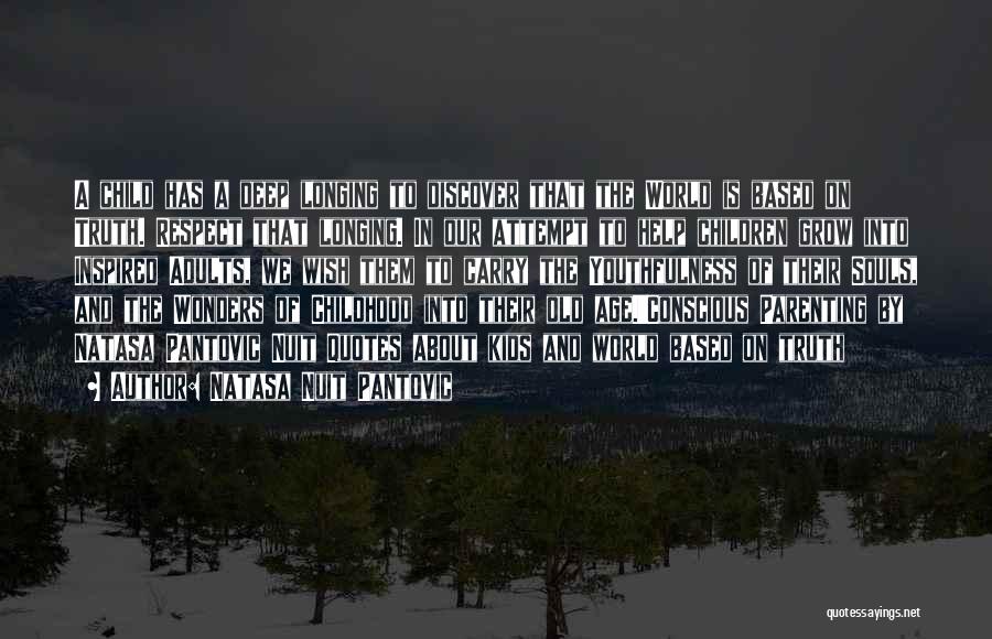 Natasa Nuit Pantovic Quotes: A Child Has A Deep Longing To Discover That The World Is Based On Truth. Respect That Longing. In Our