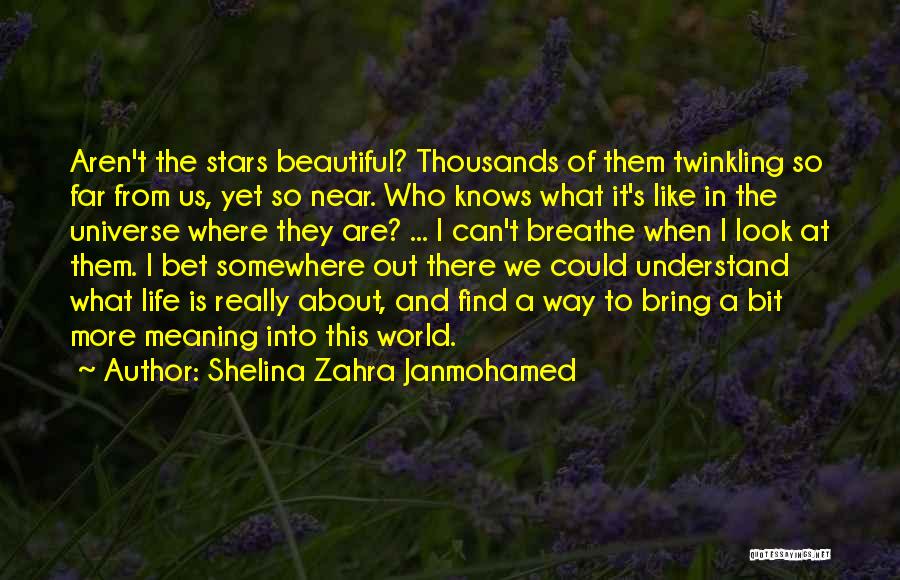 Shelina Zahra Janmohamed Quotes: Aren't The Stars Beautiful? Thousands Of Them Twinkling So Far From Us, Yet So Near. Who Knows What It's Like