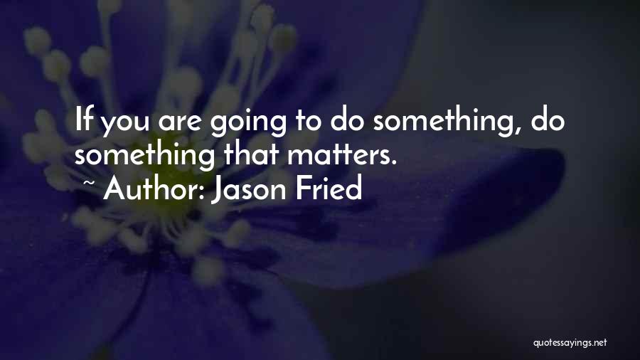 Jason Fried Quotes: If You Are Going To Do Something, Do Something That Matters.