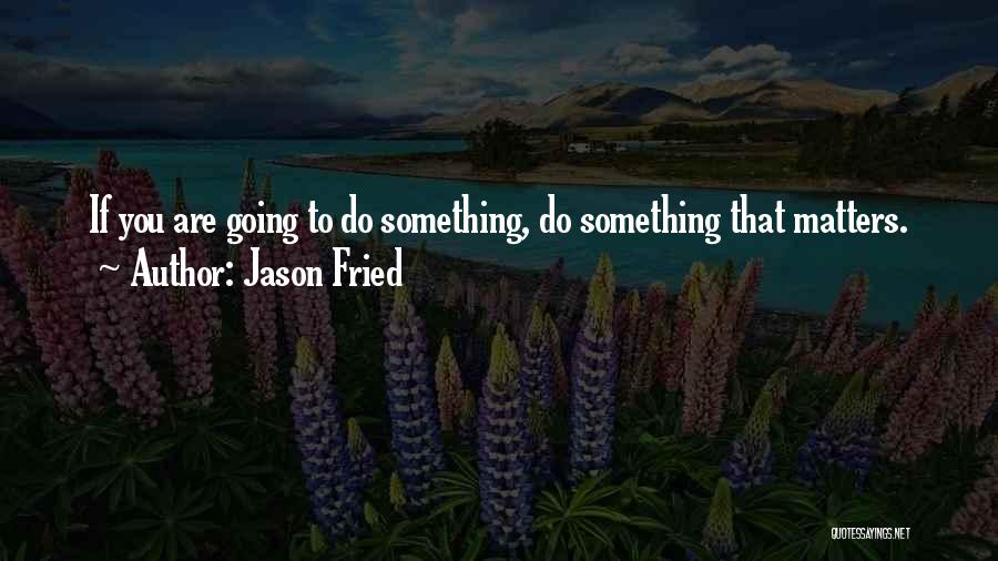 Jason Fried Quotes: If You Are Going To Do Something, Do Something That Matters.