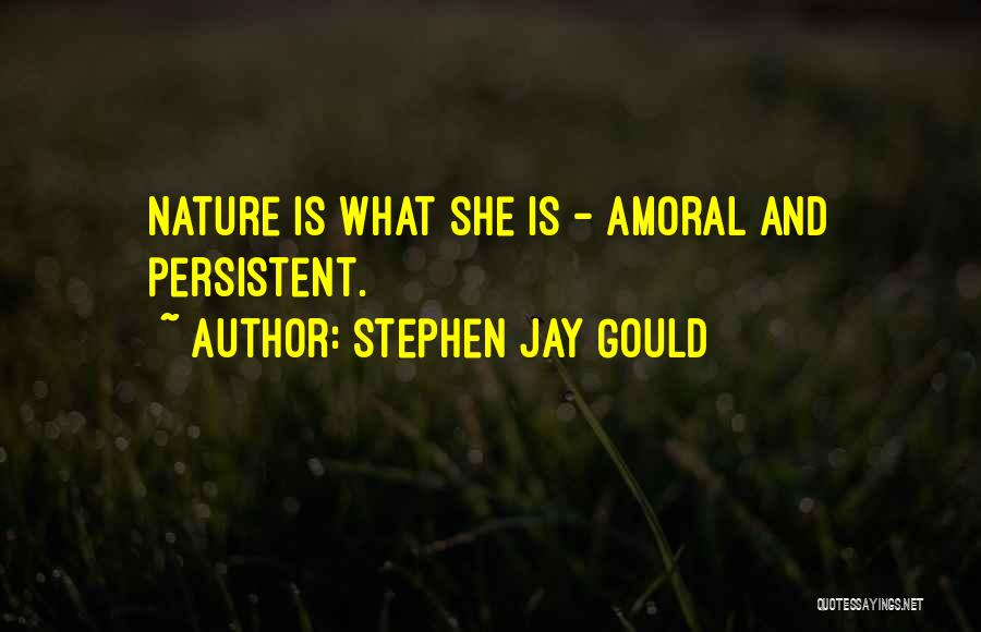 Stephen Jay Gould Quotes: Nature Is What She Is - Amoral And Persistent.