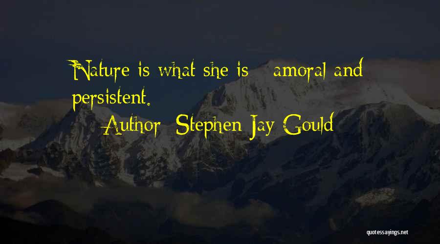 Stephen Jay Gould Quotes: Nature Is What She Is - Amoral And Persistent.
