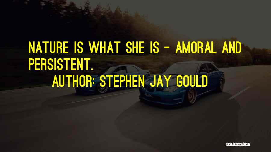 Stephen Jay Gould Quotes: Nature Is What She Is - Amoral And Persistent.