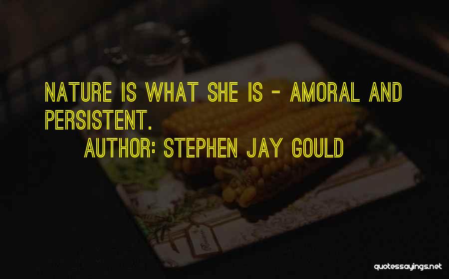 Stephen Jay Gould Quotes: Nature Is What She Is - Amoral And Persistent.