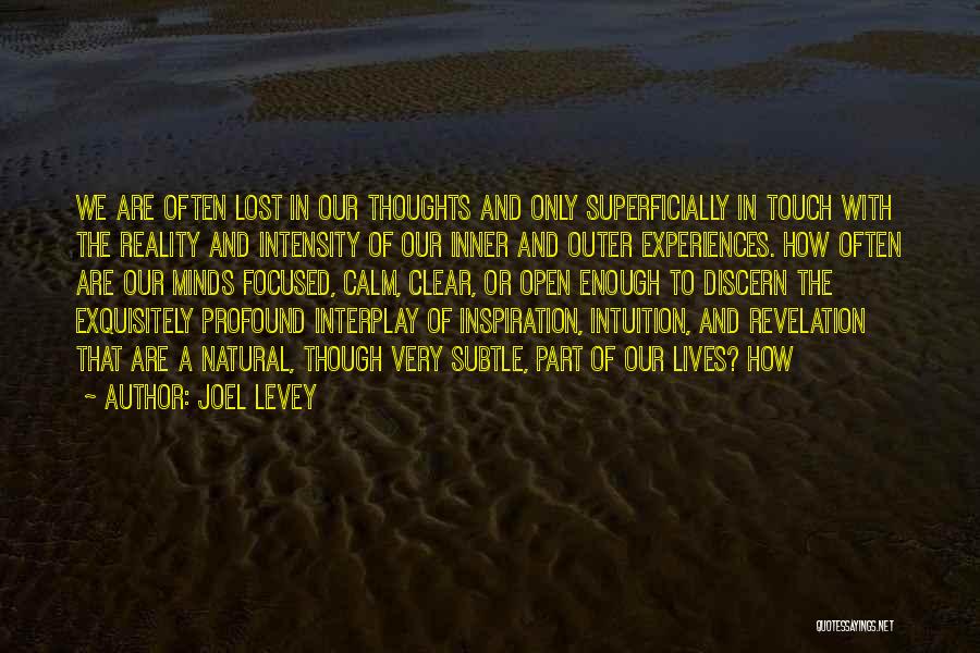 Joel Levey Quotes: We Are Often Lost In Our Thoughts And Only Superficially In Touch With The Reality And Intensity Of Our Inner