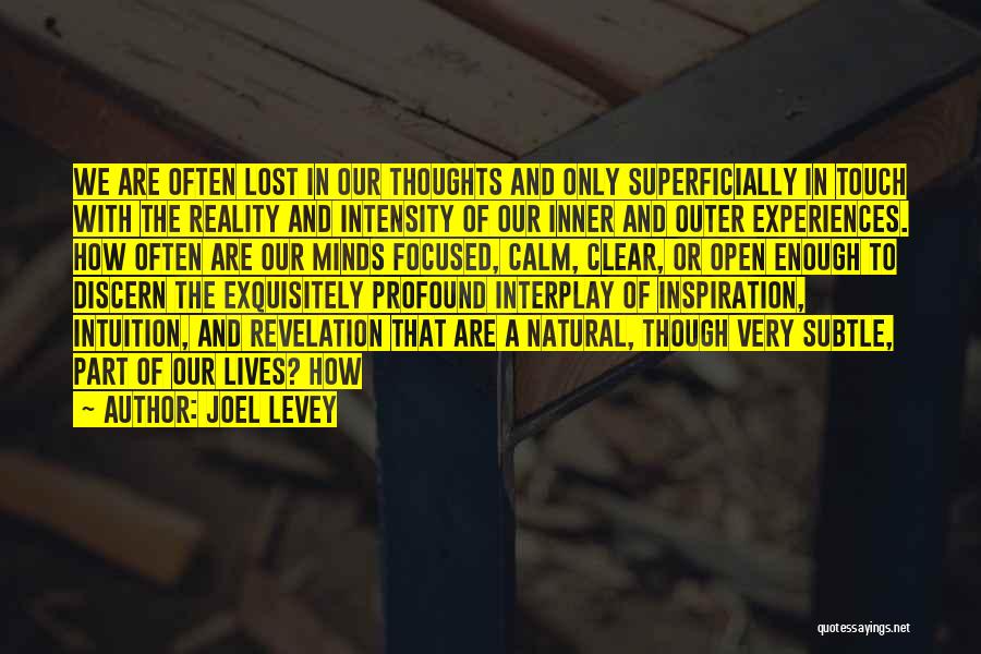 Joel Levey Quotes: We Are Often Lost In Our Thoughts And Only Superficially In Touch With The Reality And Intensity Of Our Inner