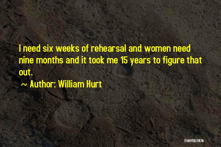 William Hurt Quotes: I Need Six Weeks Of Rehearsal And Women Need Nine Months And It Took Me 15 Years To Figure That