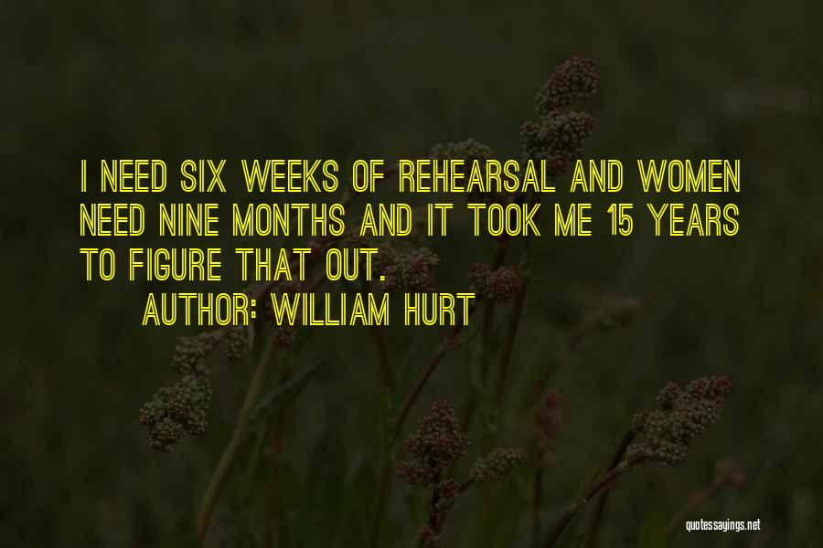 William Hurt Quotes: I Need Six Weeks Of Rehearsal And Women Need Nine Months And It Took Me 15 Years To Figure That