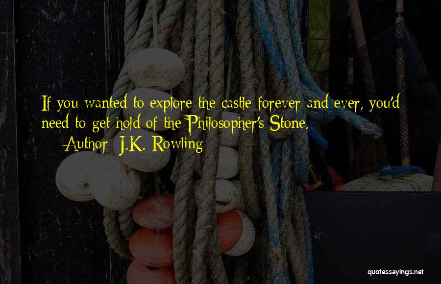 J.K. Rowling Quotes: If You Wanted To Explore The Castle Forever And Ever, You'd Need To Get Hold Of The Philosopher's Stone.