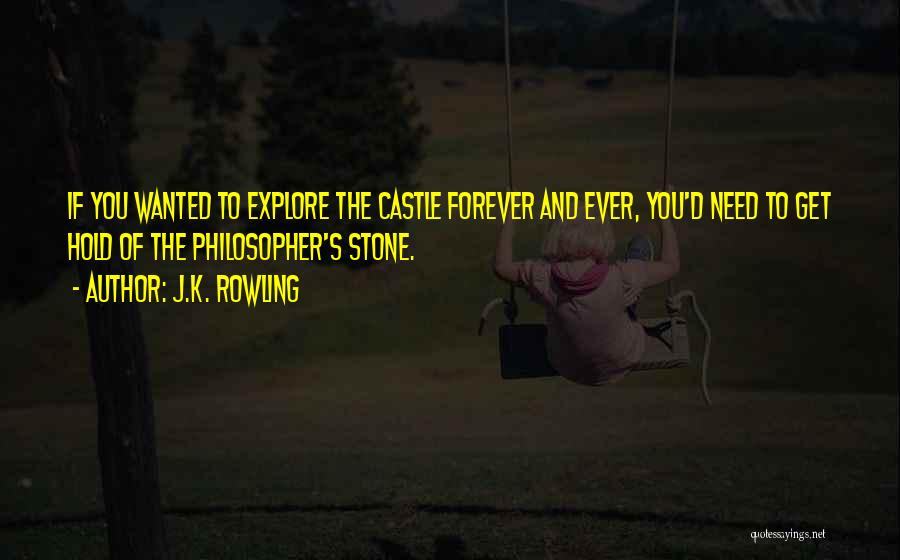 J.K. Rowling Quotes: If You Wanted To Explore The Castle Forever And Ever, You'd Need To Get Hold Of The Philosopher's Stone.