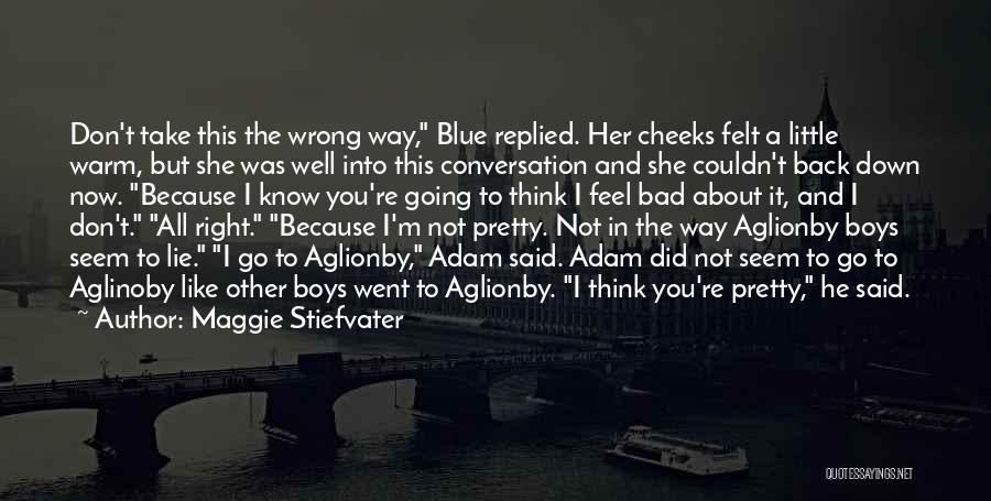 Maggie Stiefvater Quotes: Don't Take This The Wrong Way, Blue Replied. Her Cheeks Felt A Little Warm, But She Was Well Into This