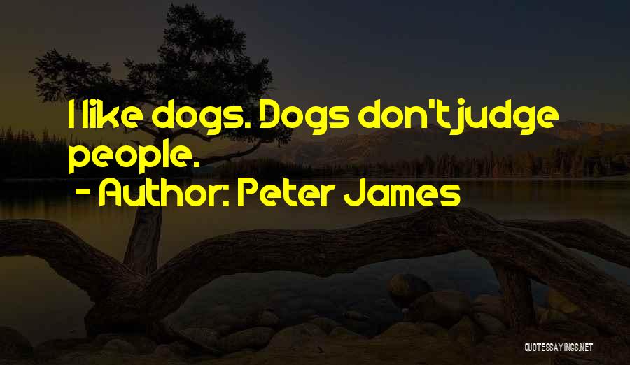 Peter James Quotes: I Like Dogs. Dogs Don't Judge People.