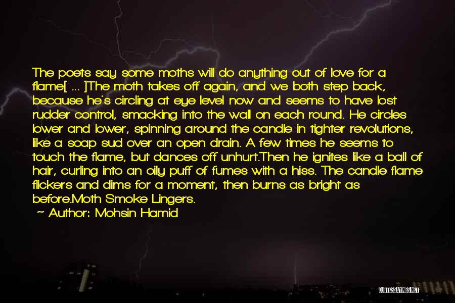 Mohsin Hamid Quotes: The Poets Say Some Moths Will Do Anything Out Of Love For A Flame[ ... ]the Moth Takes Off Again,