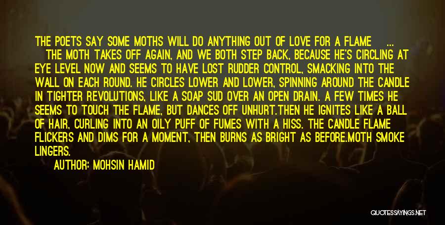 Mohsin Hamid Quotes: The Poets Say Some Moths Will Do Anything Out Of Love For A Flame[ ... ]the Moth Takes Off Again,