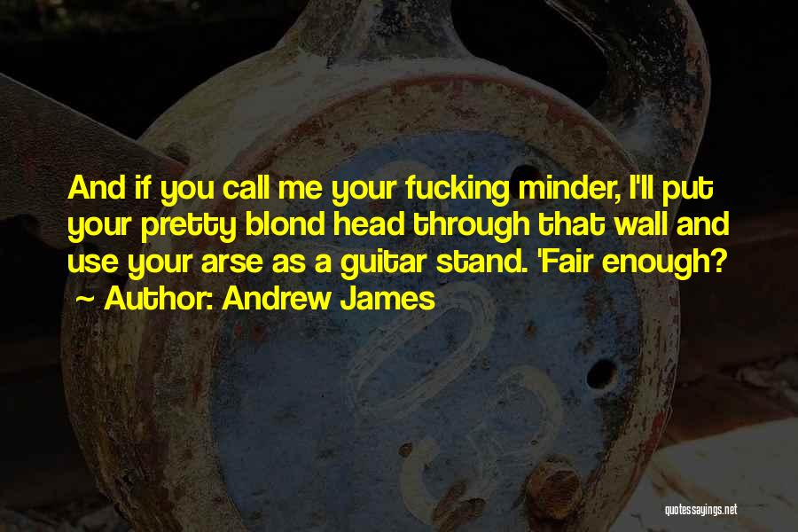 Andrew James Quotes: And If You Call Me Your Fucking Minder, I'll Put Your Pretty Blond Head Through That Wall And Use Your