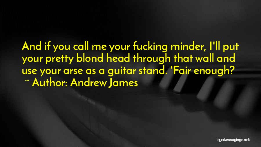 Andrew James Quotes: And If You Call Me Your Fucking Minder, I'll Put Your Pretty Blond Head Through That Wall And Use Your