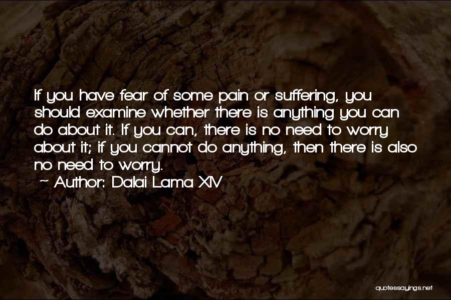 Dalai Lama XIV Quotes: If You Have Fear Of Some Pain Or Suffering, You Should Examine Whether There Is Anything You Can Do About
