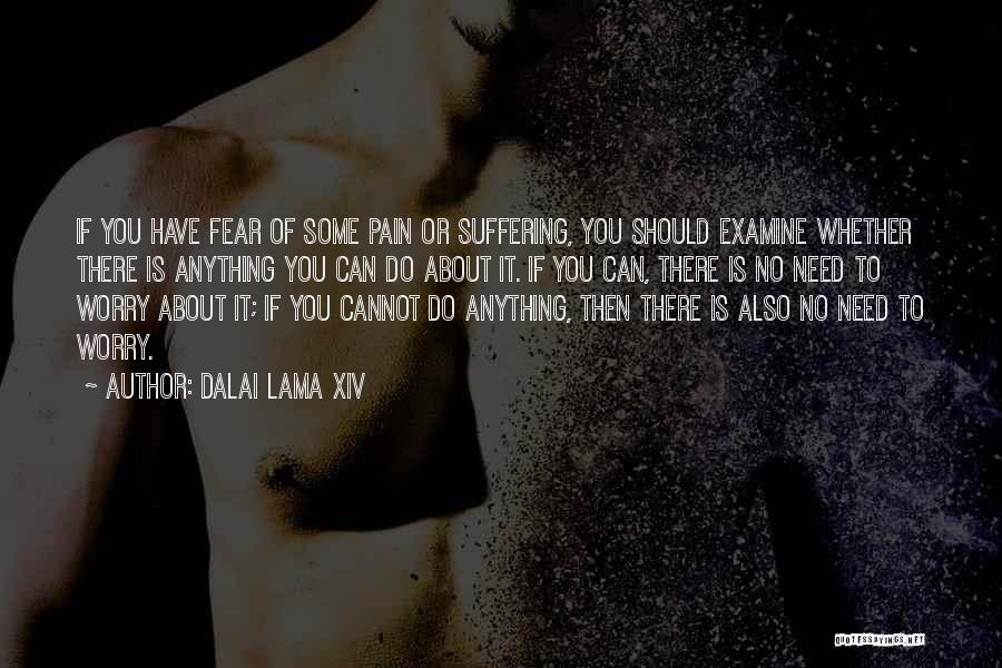 Dalai Lama XIV Quotes: If You Have Fear Of Some Pain Or Suffering, You Should Examine Whether There Is Anything You Can Do About