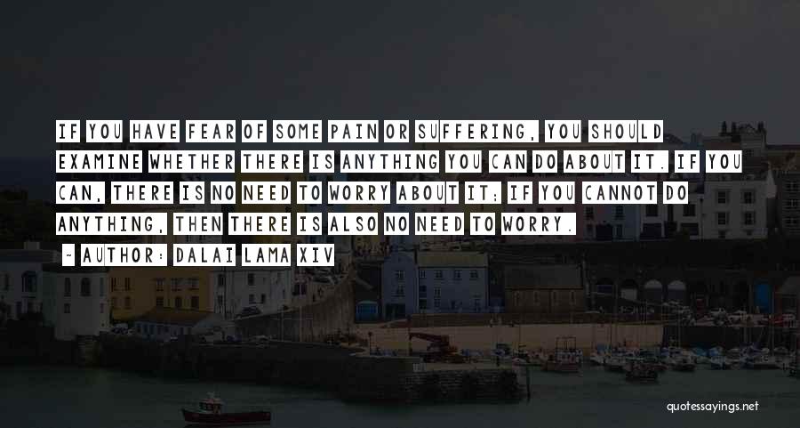 Dalai Lama XIV Quotes: If You Have Fear Of Some Pain Or Suffering, You Should Examine Whether There Is Anything You Can Do About
