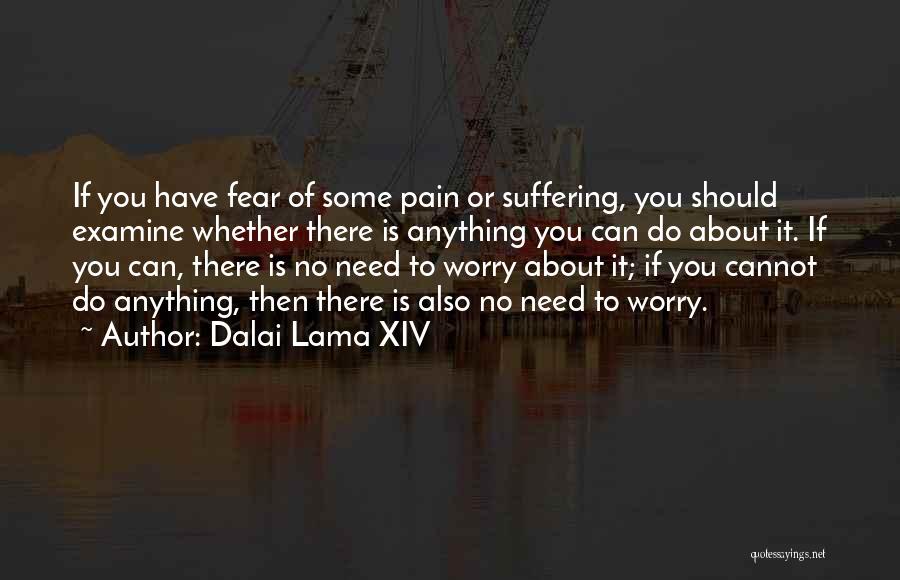 Dalai Lama XIV Quotes: If You Have Fear Of Some Pain Or Suffering, You Should Examine Whether There Is Anything You Can Do About