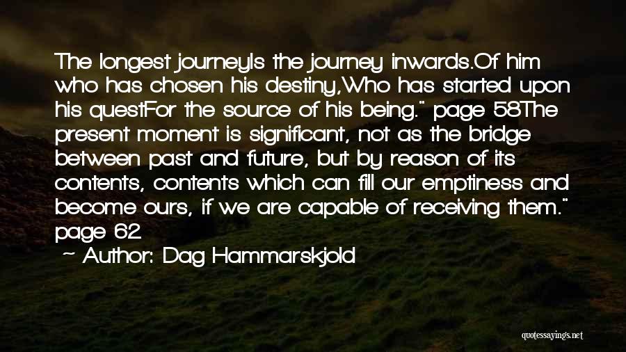 Dag Hammarskjold Quotes: The Longest Journeyis The Journey Inwards.of Him Who Has Chosen His Destiny,who Has Started Upon His Questfor The Source Of