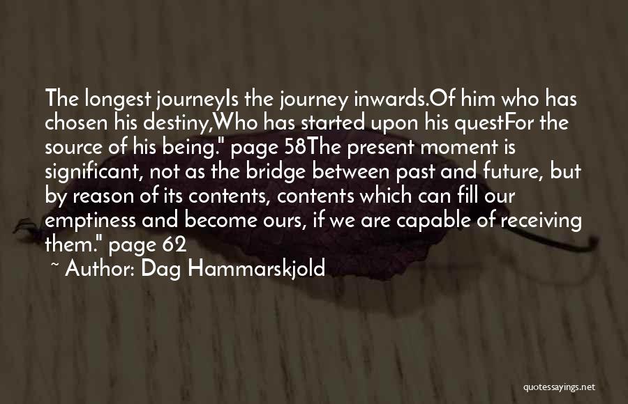 Dag Hammarskjold Quotes: The Longest Journeyis The Journey Inwards.of Him Who Has Chosen His Destiny,who Has Started Upon His Questfor The Source Of