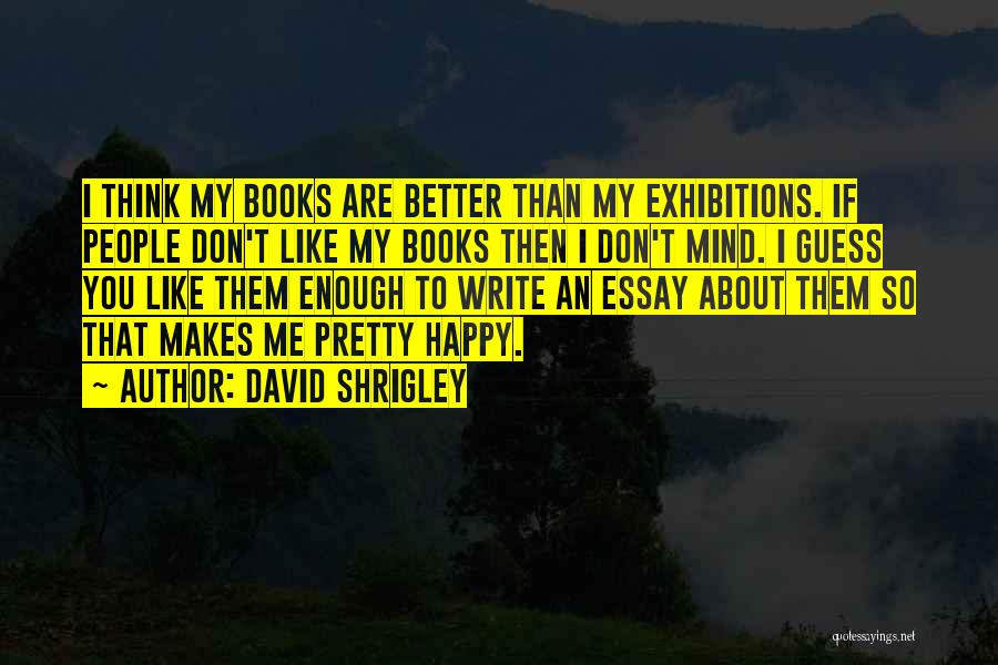 David Shrigley Quotes: I Think My Books Are Better Than My Exhibitions. If People Don't Like My Books Then I Don't Mind. I