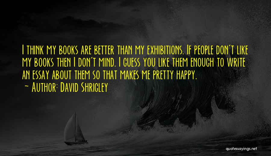 David Shrigley Quotes: I Think My Books Are Better Than My Exhibitions. If People Don't Like My Books Then I Don't Mind. I