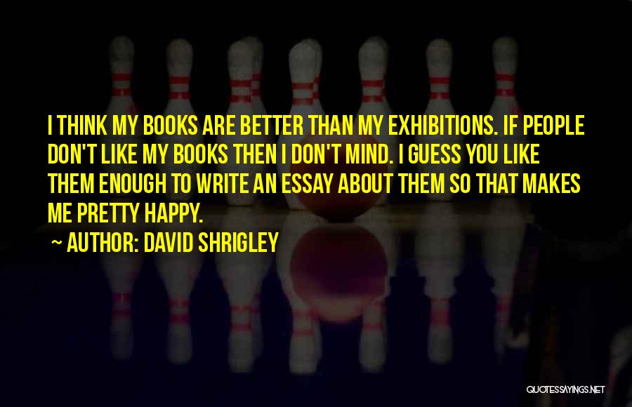 David Shrigley Quotes: I Think My Books Are Better Than My Exhibitions. If People Don't Like My Books Then I Don't Mind. I