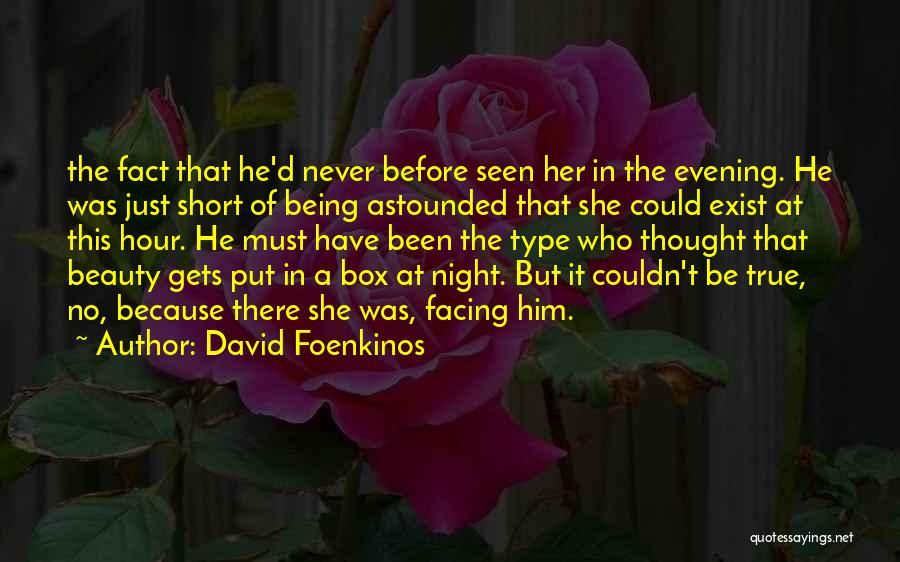 David Foenkinos Quotes: The Fact That He'd Never Before Seen Her In The Evening. He Was Just Short Of Being Astounded That She