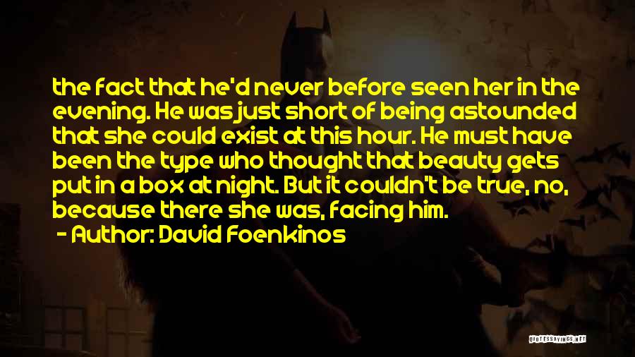 David Foenkinos Quotes: The Fact That He'd Never Before Seen Her In The Evening. He Was Just Short Of Being Astounded That She