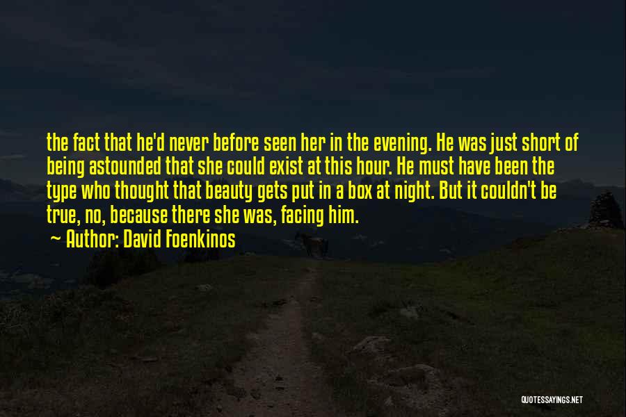 David Foenkinos Quotes: The Fact That He'd Never Before Seen Her In The Evening. He Was Just Short Of Being Astounded That She