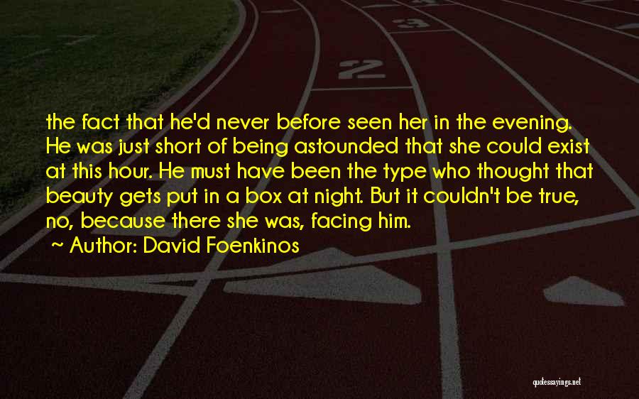 David Foenkinos Quotes: The Fact That He'd Never Before Seen Her In The Evening. He Was Just Short Of Being Astounded That She