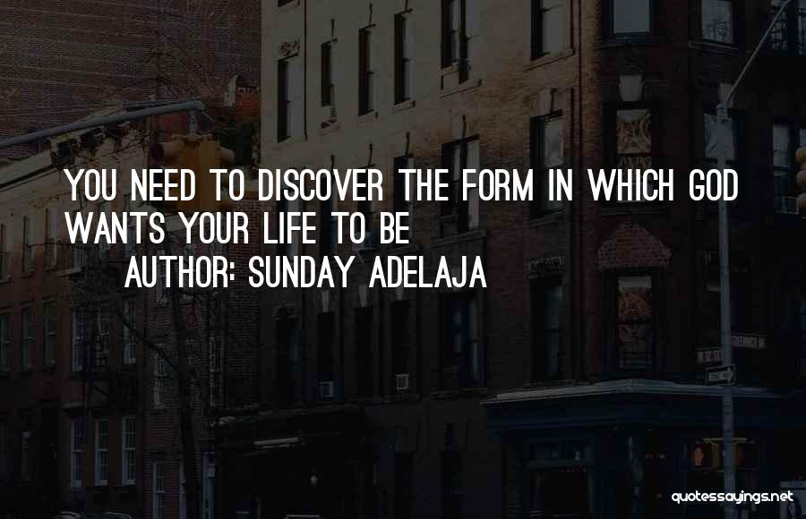 Sunday Adelaja Quotes: You Need To Discover The Form In Which God Wants Your Life To Be