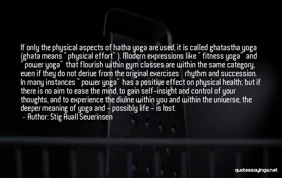 Stig Avall Severinsen Quotes: If Only The Physical Aspects Of Hatha Yoga Are Used, It Is Called Ghatastha Yoga (ghata Means Physical Effort). Modern