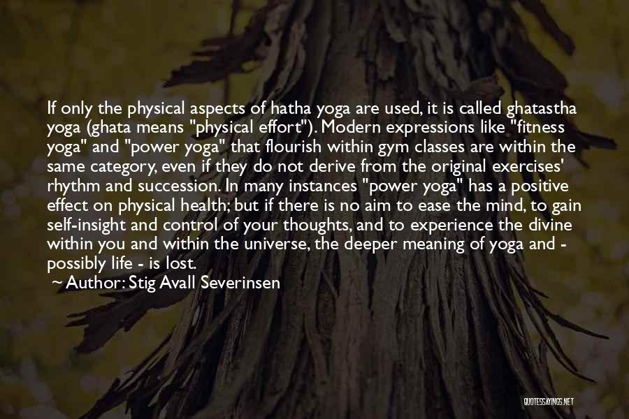 Stig Avall Severinsen Quotes: If Only The Physical Aspects Of Hatha Yoga Are Used, It Is Called Ghatastha Yoga (ghata Means Physical Effort). Modern