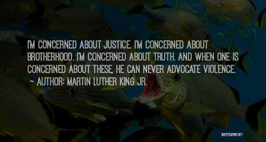 Martin Luther King Jr. Quotes: I'm Concerned About Justice. I'm Concerned About Brotherhood. I'm Concerned About Truth. And When One Is Concerned About These, He