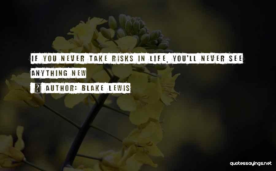 Blake Lewis Quotes: If You Never Take Risks In Life, You'll Never See Anything New