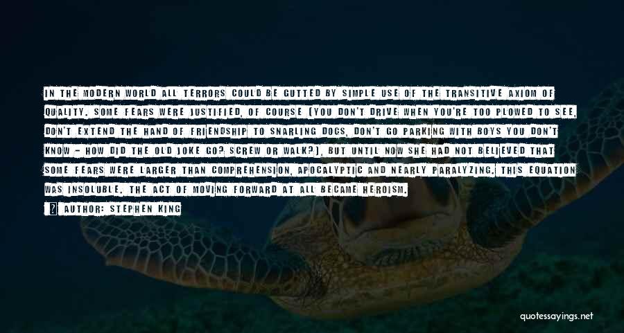 Stephen King Quotes: In The Modern World All Terrors Could Be Gutted By Simple Use Of The Transitive Axiom Of Quality. Some Fears