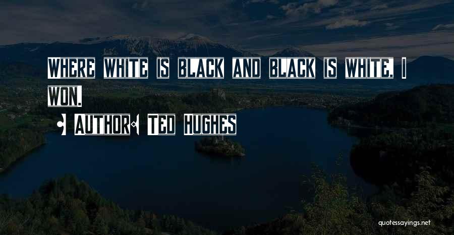 Ted Hughes Quotes: Where White Is Black And Black Is White, I Won.