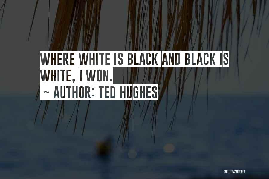 Ted Hughes Quotes: Where White Is Black And Black Is White, I Won.