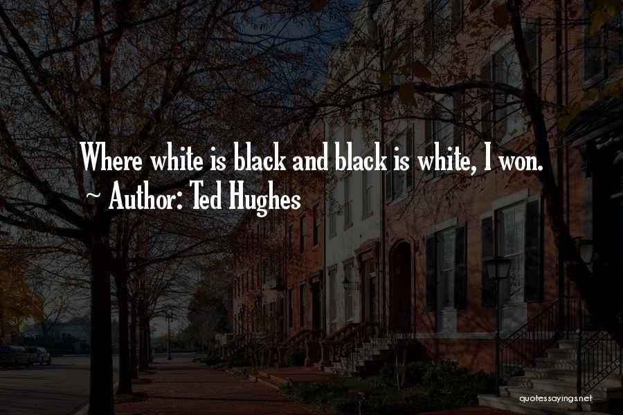 Ted Hughes Quotes: Where White Is Black And Black Is White, I Won.