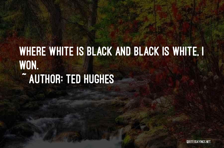 Ted Hughes Quotes: Where White Is Black And Black Is White, I Won.