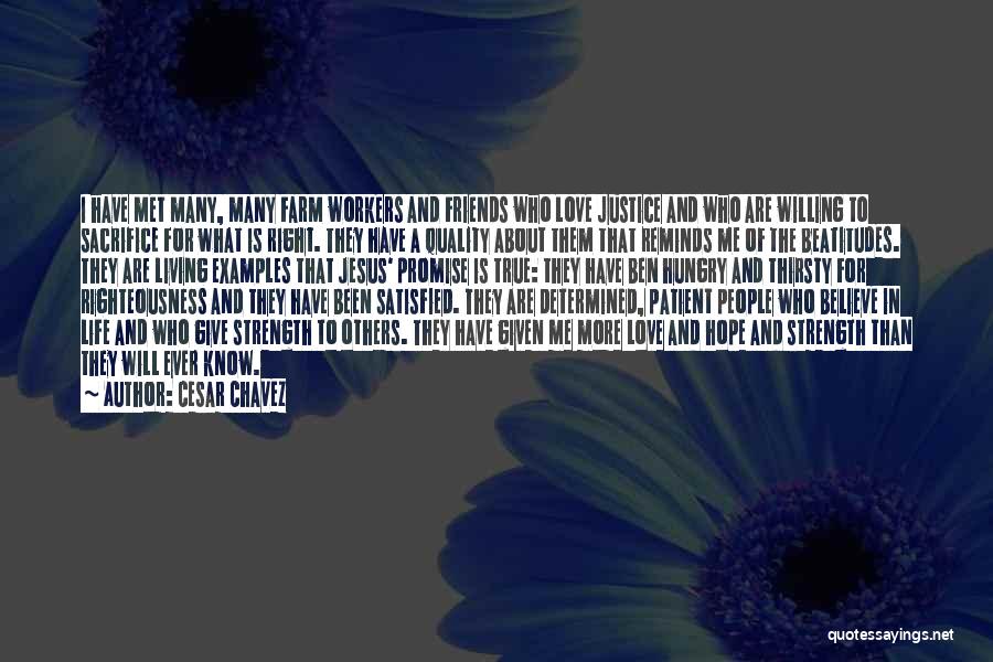 Cesar Chavez Quotes: I Have Met Many, Many Farm Workers And Friends Who Love Justice And Who Are Willing To Sacrifice For What