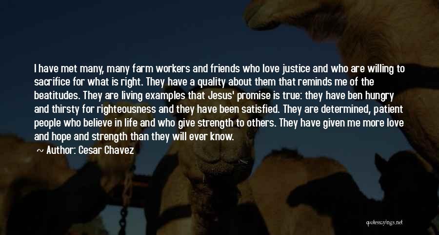 Cesar Chavez Quotes: I Have Met Many, Many Farm Workers And Friends Who Love Justice And Who Are Willing To Sacrifice For What