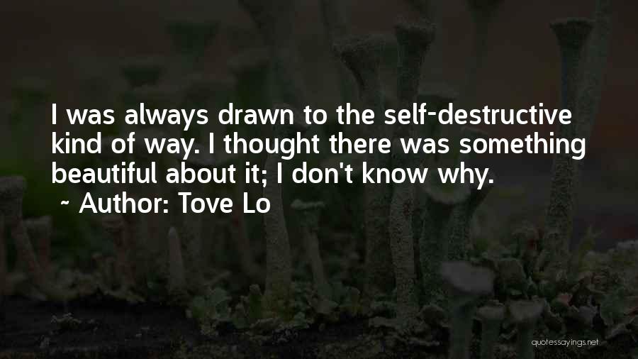 Tove Lo Quotes: I Was Always Drawn To The Self-destructive Kind Of Way. I Thought There Was Something Beautiful About It; I Don't