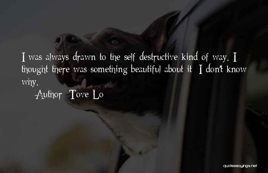 Tove Lo Quotes: I Was Always Drawn To The Self-destructive Kind Of Way. I Thought There Was Something Beautiful About It; I Don't