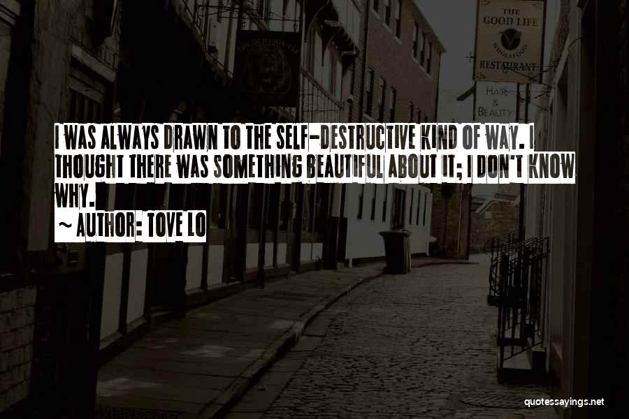 Tove Lo Quotes: I Was Always Drawn To The Self-destructive Kind Of Way. I Thought There Was Something Beautiful About It; I Don't